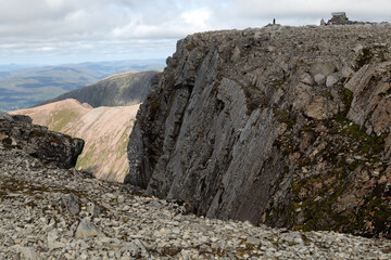 View from the ascent of Ben Nevis by the Carn Mor Dearg Arete - Fort William - Highlands - Scotland - UK