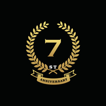 7 th anniversary logo gold
