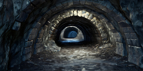 Scary underground, old castle cellar Cave stream Scenic Reserve Castle Hill.