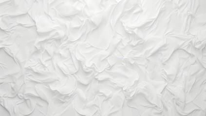 A white wall with a textured surface made of overlapping organic shapes, resembling the texture and form of ruffles or feathers.  - obrazy, fototapety, plakaty