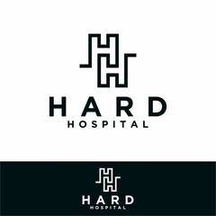 Medical Hospital Logo Design, vector illustration with two letters H