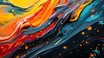 Abstract colorful fluid art wallpaper