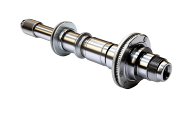 A close-up view of the intricate movements of the cam shaft as it rotates and controls the opening and closing of valves in an engine