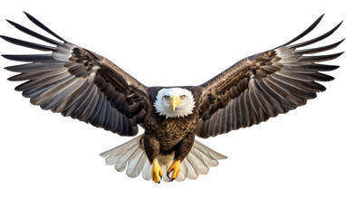 A regal eagle gracefully glides through the sky, wings outstretched in a breathtaking display of freedom and power