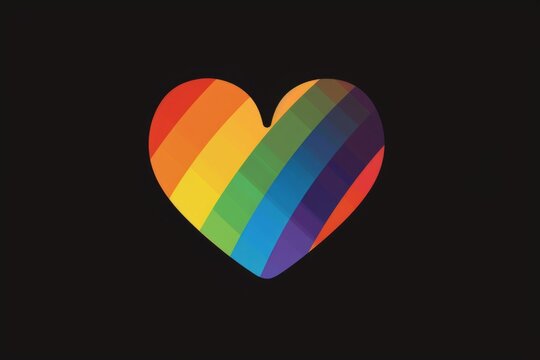 graphic of a rainbow heart on a black background Generative AI