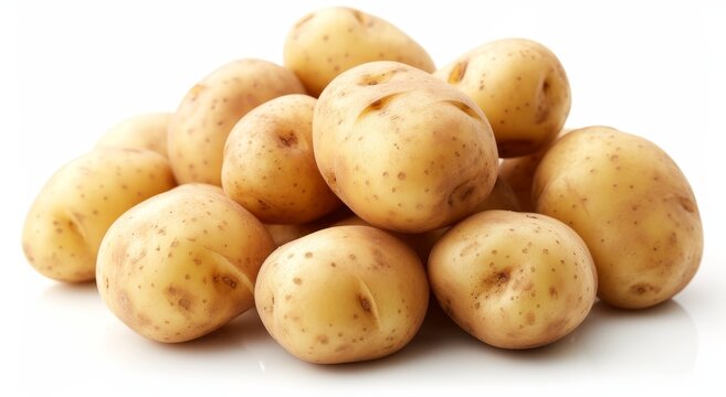 Fresh potatoes isolated on white background