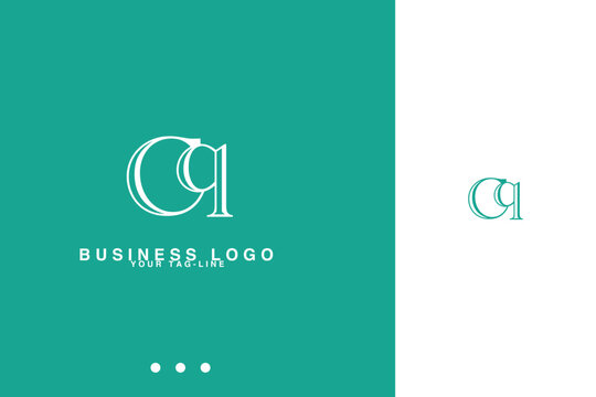 Alphabet Letters  CQ, QC  Initials Logo Monogram