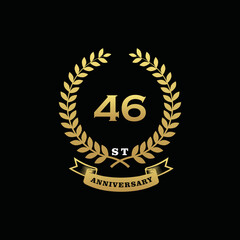 46 th anniversary logo gold