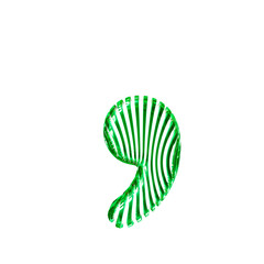 White symbol with green vertical ultra-thin straps