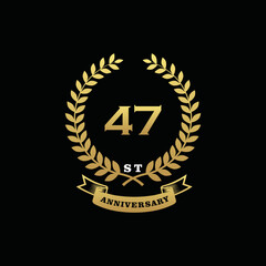 47 th anniversary logo gold