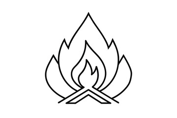 campfire symbol line art illustration vector