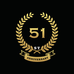 51 th anniversary logo gold