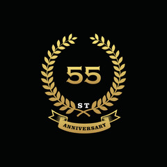 55 th anniversary logo gold