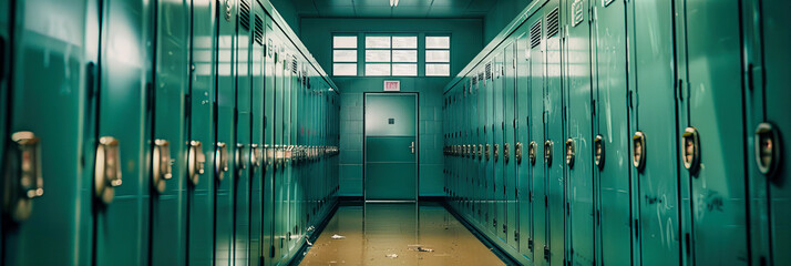 Secure Lockers in a Hallway, Reflecting the Importance of Safety and Privacy in Public Spaces