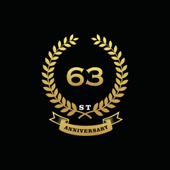 63 th anniversary logo gold