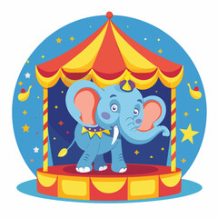 Elephant of circus and carnival design cartoon 