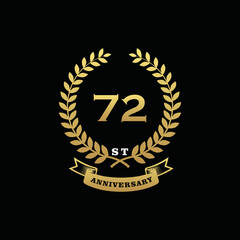 72 th anniversary logo gold