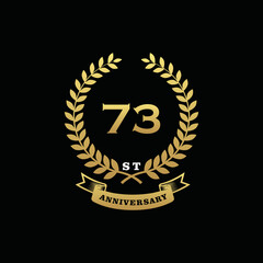 73 th anniversary logo gold
