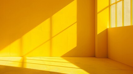 Obraz premium Background image, simple yellow wallpaper, window shadow play