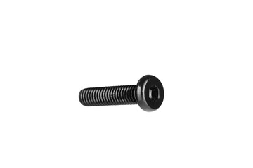 hex socket head screw in black color on isolated white background close up