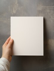 a blank mock up beige card dimension, mock up, template on background, shot in studio