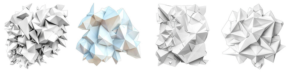 Geometric polygonal shapes creating depth Hyperrealistic Highly Detailed Isolated On Transparent Background Png File
