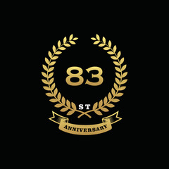 Fototapeta premium 83 th anniversary logo gold