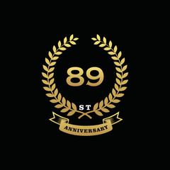 89 th anniversary logo gold