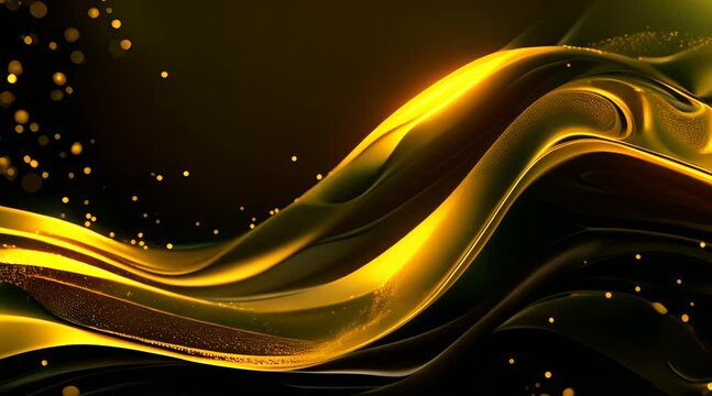 abstract yellow waves in dark background