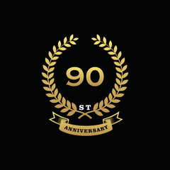 90 th anniversary logo gold