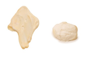 White sauce splashes isolated on white background.