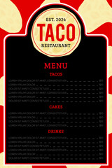 Taco Restaurant Menu Template