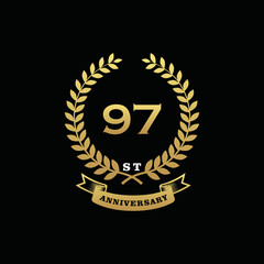 97 th anniversary logo gold