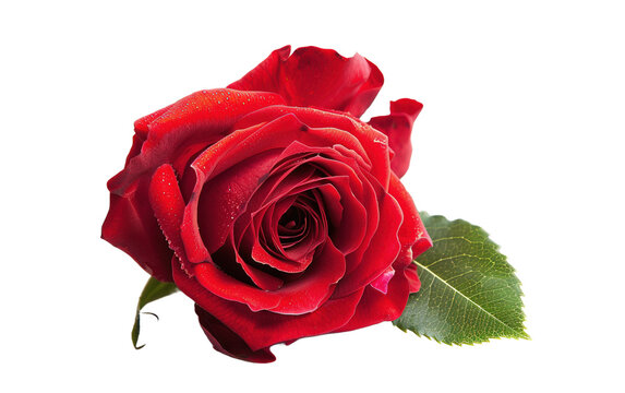 Red rose isolated on white or transparent background