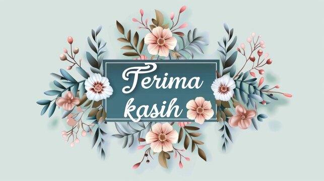 Thank you Latin letters. Thank you in Indonesian. Handwritten calligraphy thank you. white background.