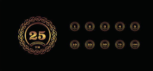 Golden anniversay premium emblem set