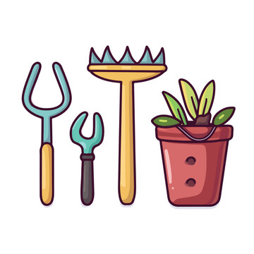 Gardening tool icon image cartoon vector illustration