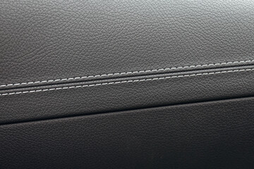 Modern luxury car leather panel close up - obrazy, fototapety, plakaty