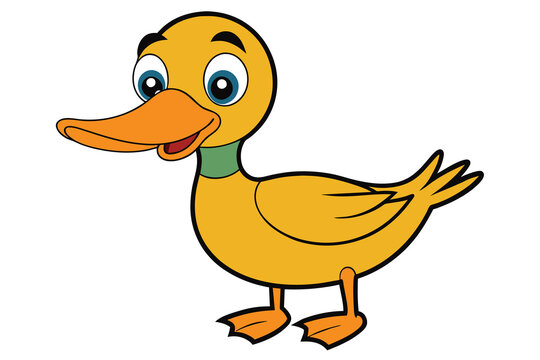 simple duck cartoon illustration vector