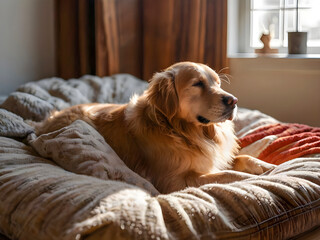 dog on sofa