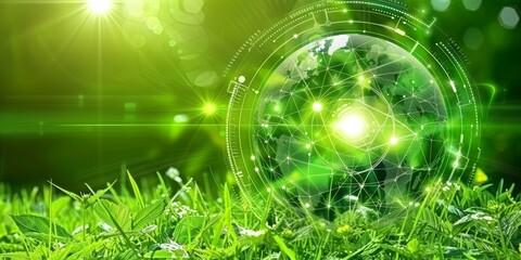 Green Network of the Digital Age: An Eco-Friendly Vision of Global Connectivity and Sustainability Projected onto Nature, Generative AI