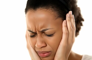 Woman experiencing severe headache