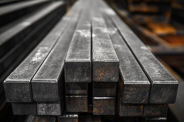 Pristine Steel Flat Bars in Industrial Warehouse