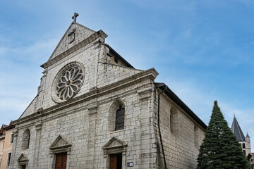 Fototapeta premium Roman Catholic Annecy Cathedral (Cathedrale Saint-Pierre d'Annecy), is a national monument. Annecy Cathedral was erected at the beginning of the 16th century. Annecy, France.