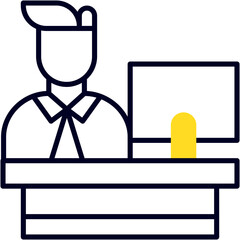 receptionist, customer service, help desk, support, user Icon
