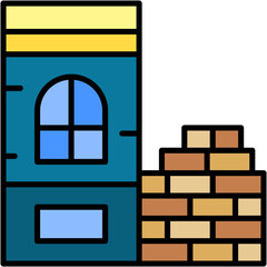 Brick, buildings, construction, estate, construction Icon