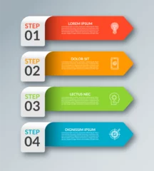 Deurstickers Vector infographic template with 4 arrows. Vector design elements for infographics. Can be used for workflow layout, diagram, chart, graph, web design. © vectorcreator