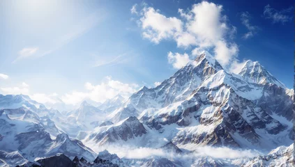 Tableaux ronds sur aluminium brossé Everest Everest Mountain peak.