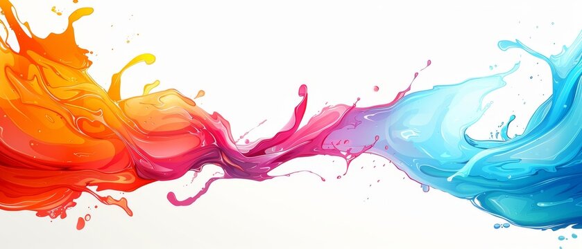   A vibrant wave of paint on a white canvas provides space for text or an image to adorn a T-shirt