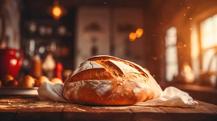 Selbstklebende Fototapeten Morning Light and Fresh Bread © EwaStudio